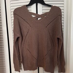 Charlotte Russe Taupe V-Neck Sweater